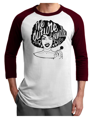 TooLoud The Future Is Female Adult Raglan Shirt-Mens-Tshirts-TooLoud-White-Cardinal-X-Small-Davson Sales