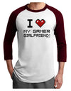 I Heart My Gamer Girlfriend Adult Raglan Shirt-TooLoud-White-Cardinal-X-Small-Davson Sales
