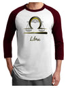 Libra Symbol Adult Raglan Shirt-TooLoud-White-Cardinal-X-Small-Davson Sales