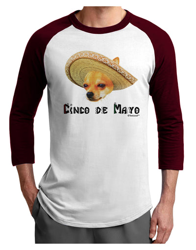 Chihuahua Dog with Sombrero - Cinco de Mayo Adult Raglan Shirt by TooLoud-TooLoud-White-Cardinal-X-Small-Davson Sales