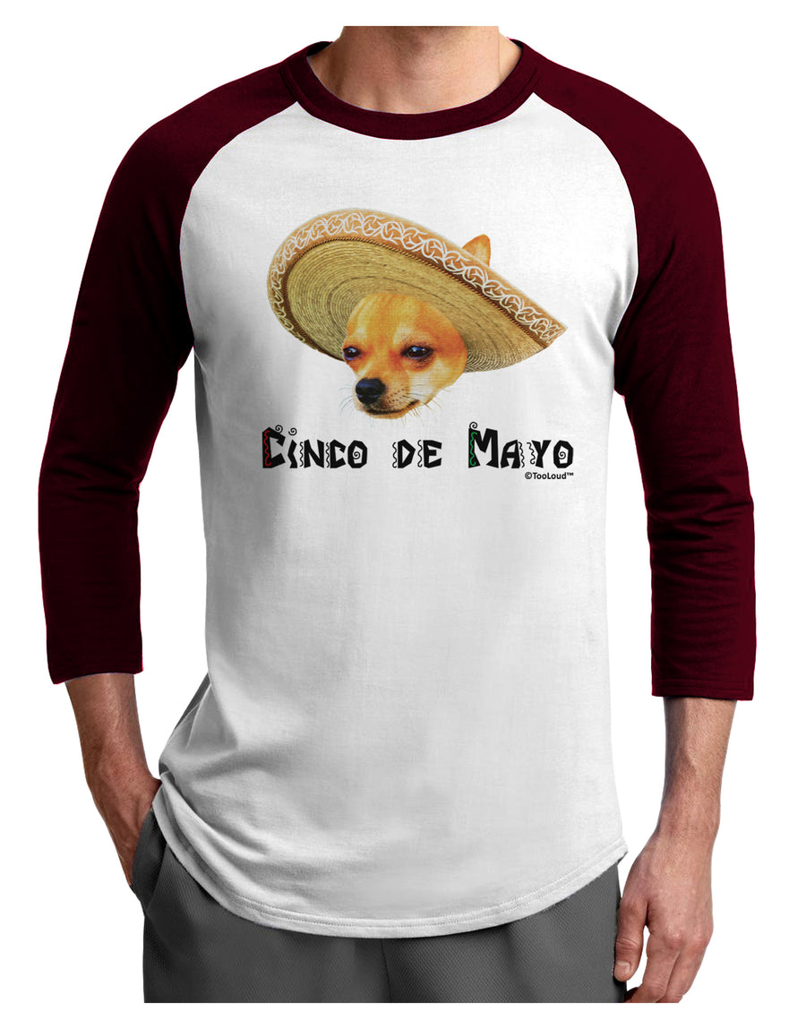 Chihuahua Dog with Sombrero - Cinco de Mayo Adult Raglan Shirt by TooLoud-TooLoud-White-Black-X-Small-Davson Sales