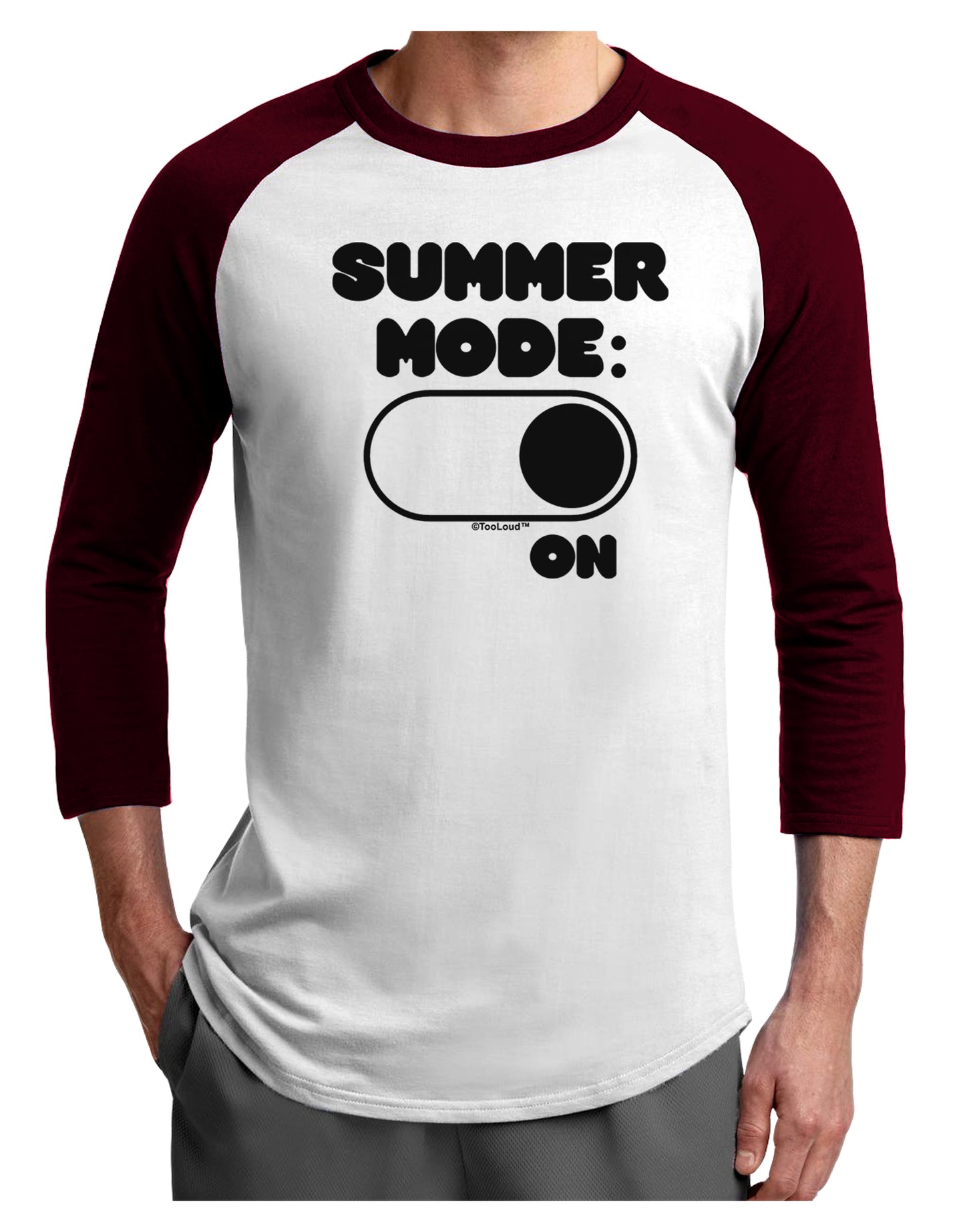 Summer Mode On Adult Raglan Shirt by TooLoud-TooLoud-White-Cardinal-X-Small-Davson Sales