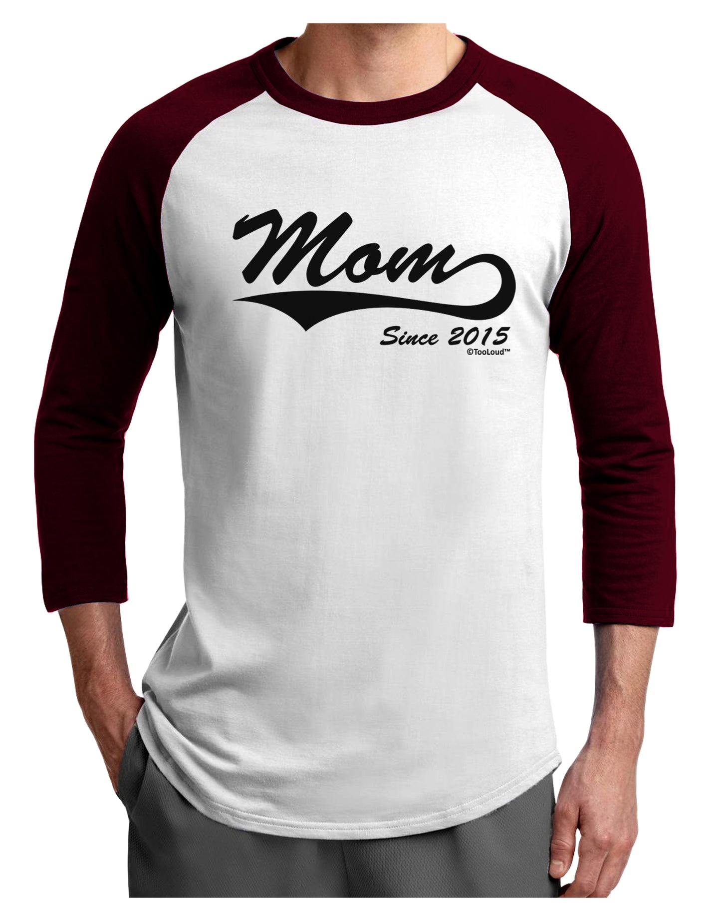 Mom Since (Your Year Personalized) Design Adult Raglan Shirt by TooLoud-TooLoud-White-Cardinal-X-Small-Davson Sales