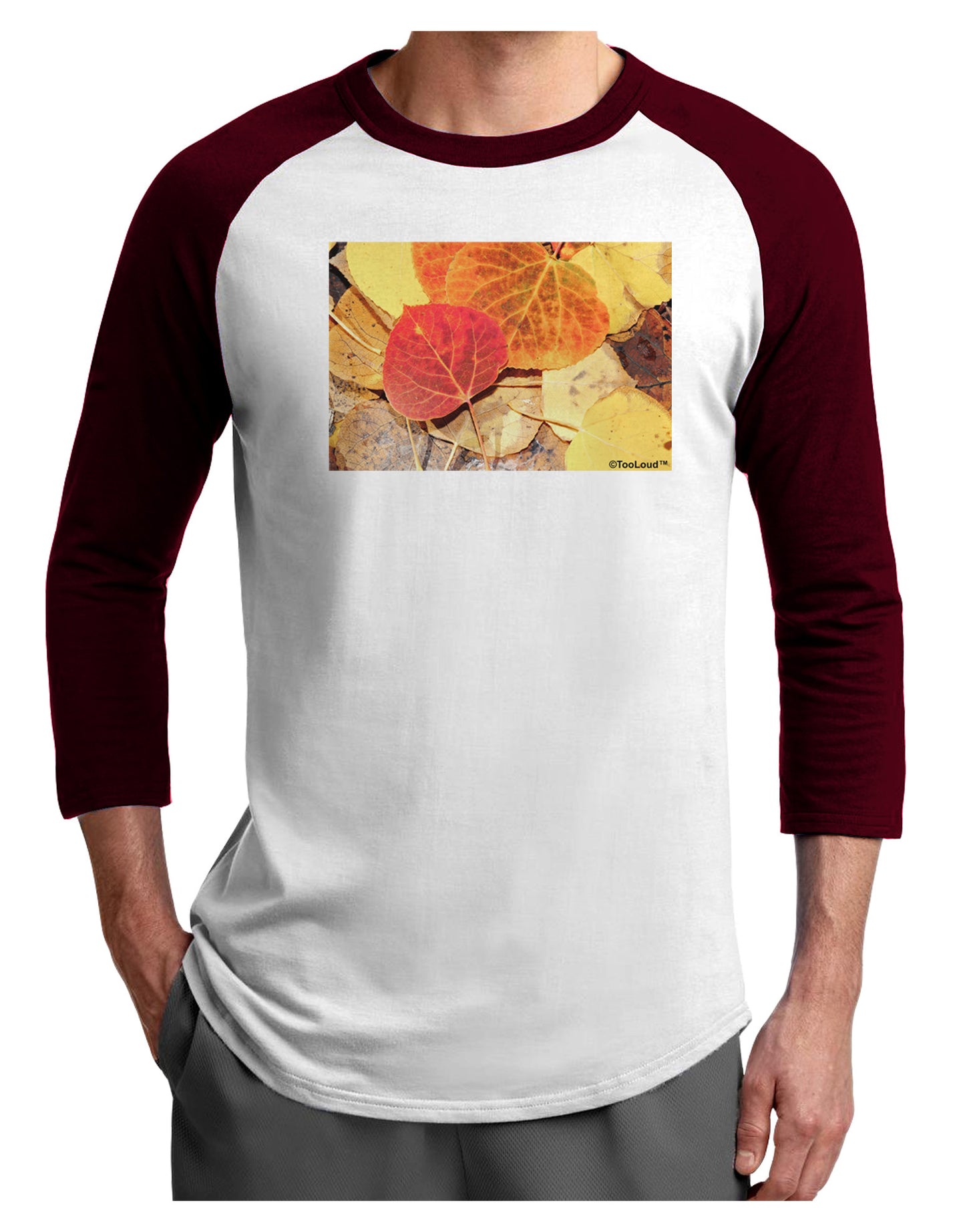 Colorado - Autumn Adult Raglan Shirt-Raglan Shirt-TooLoud-White-Cardinal-X-Small-Davson Sales