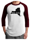 New York - United States Shape Adult Raglan Shirt by TooLoud-TooLoud-White-Cardinal-X-Small-Davson Sales