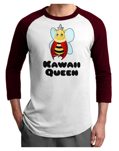 Kawaii Queen Queen Bee Adult Raglan Shirt-TooLoud-White-Cardinal-X-Small-Davson Sales