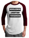 RESILIENCE AMBITION TOUGHNESS Adult Raglan Shirt-Mens-Tshirts-TooLoud-White-Cardinal-X-Small-Davson Sales