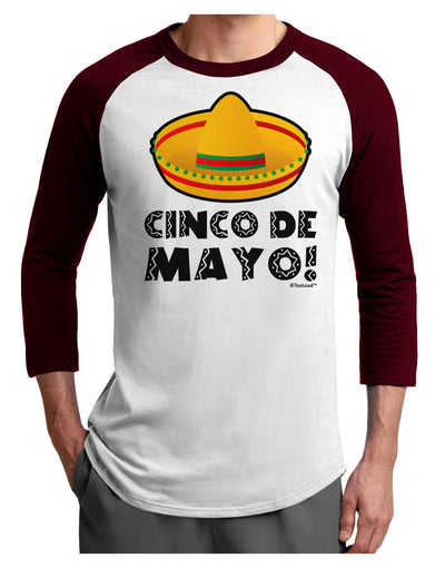 Sombrero Design - Cinco de Mayo Adult Raglan Shirt by TooLoud-TooLoud-White-Cardinal-X-Small-Davson Sales