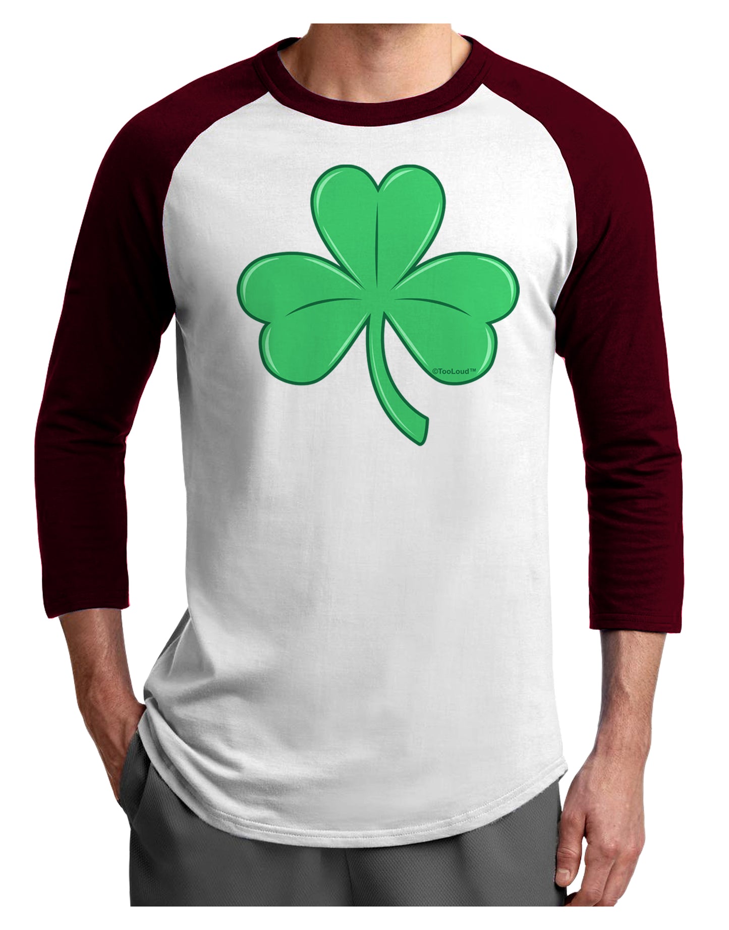 Shamrock Vector Design Adult Raglan Shirt by TooLoud-TooLoud-White-Cardinal-X-Small-Davson Sales