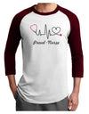 Stethoscope Heartbeat Text Adult Raglan Shirt-TooLoud-White-Cardinal-X-Small-Davson Sales