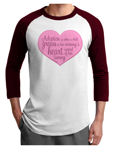 Adoption is When - Mom and Daughter Quote Adult Raglan Shirt by TooLoud-TooLoud-White-Cardinal-X-Small-Davson Sales