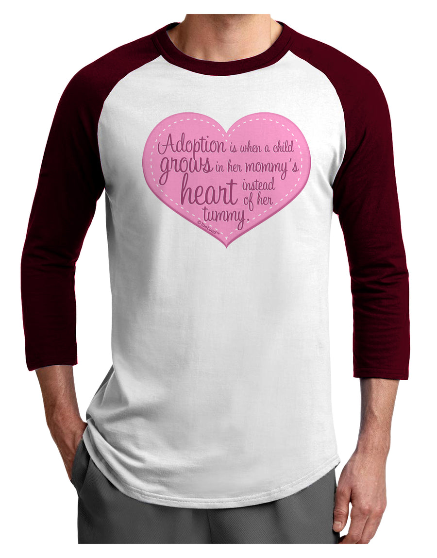 Adoption is When - Mom and Daughter Quote Adult Raglan Shirt by TooLoud-TooLoud-White-Black-X-Small-Davson Sales