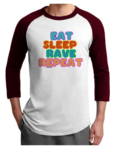 Eat Sleep Rave Repeat Hypnotic Adult Raglan Shirt by TooLoud-TooLoud-White-Cardinal-X-Small-Davson Sales