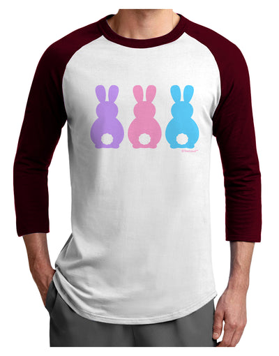 Three Easter Bunnies - Pastels Adult Raglan Shirt by TooLoud-TooLoud-White-Cardinal-X-Small-Davson Sales