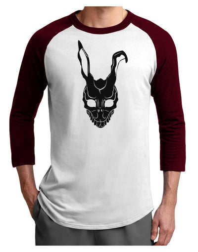 Scary Bunny Face Black Adult Raglan Shirt-TooLoud-White-Cardinal-X-Small-Davson Sales