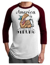 America is Strong We will Overcome This Adult Raglan Shirt-Mens T-Shirt-TooLoud-White-Cardinal-X-Small-Davson Sales