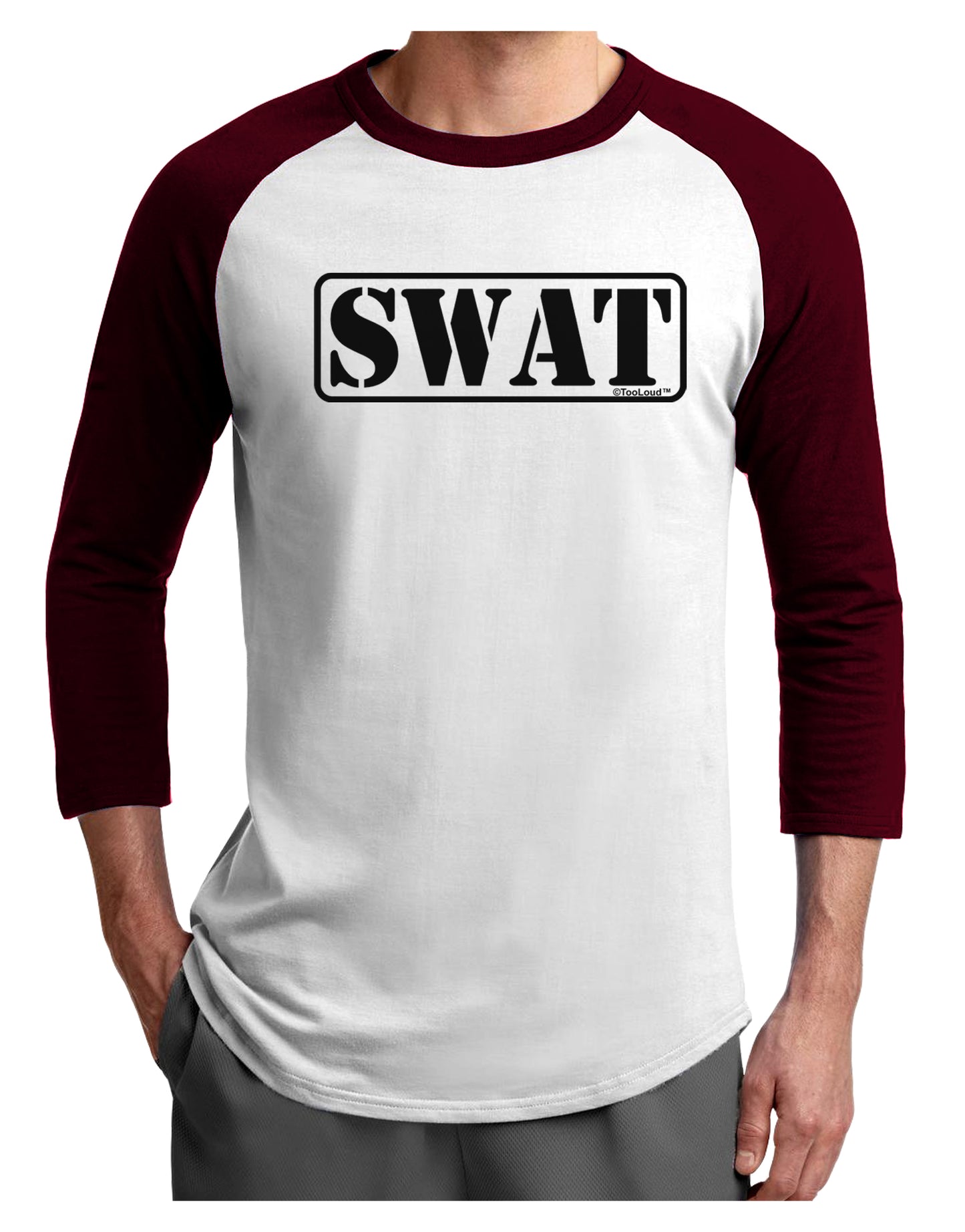 SWAT Team Logo - Text #2 Adult Raglan Shirt by TooLoud-TooLoud-White-Cardinal-X-Small-Davson Sales