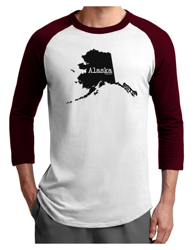 Alaska - United States Shape Adult Raglan Shirt by TooLoud-TooLoud-White-Cardinal-X-Small-Davson Sales