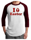 I Egg Cross Easter - Red Glitter Adult Raglan Shirt by TooLoud-TooLoud-White-Cardinal-X-Small-Davson Sales