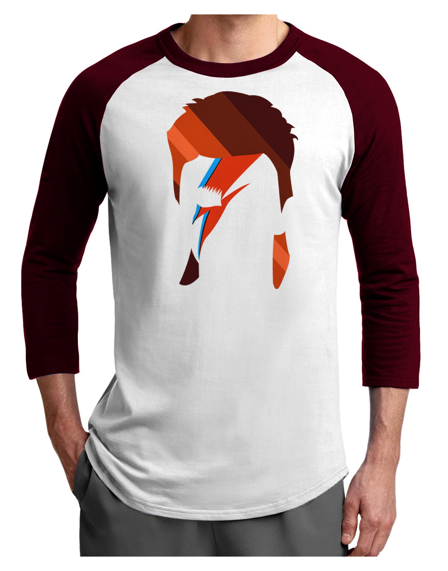 Star Man Adult Raglan Shirt by-Raglan Shirt-TooLoud-White-Cardinal-X-Small-Davson Sales