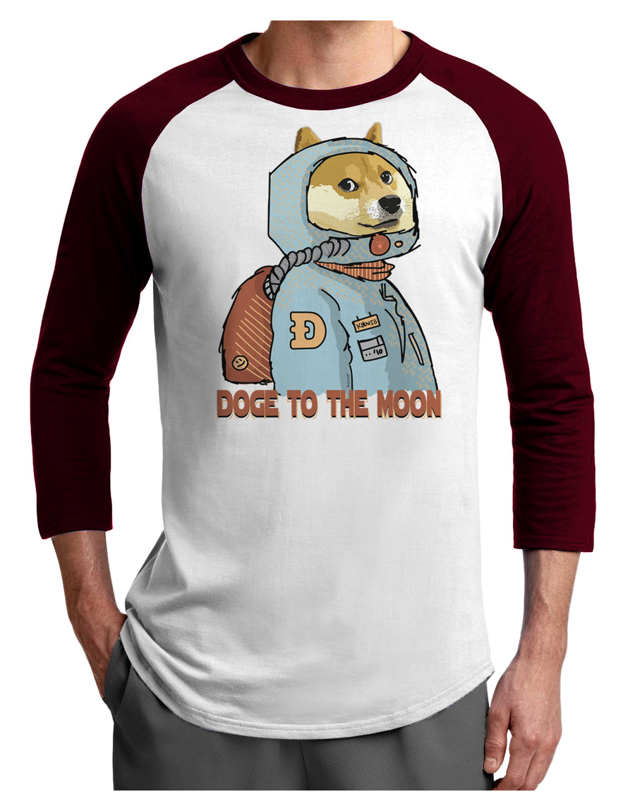 Doge to the Moon Adult Raglan Shirt-Mens T-Shirt-TooLoud-White-Black-X-Small-Davson Sales