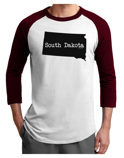 South Dakota - United States Shape Adult Raglan Shirt by TooLoud-TooLoud-White-Cardinal-X-Small-Davson Sales