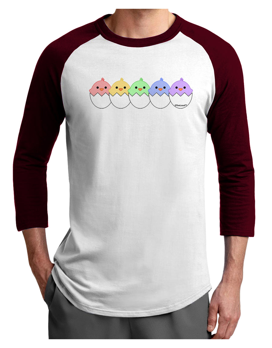 Cute Hatching Chicks Group #2 Adult Raglan Shirt by TooLoud-TooLoud-White-Black-X-Small-Davson Sales