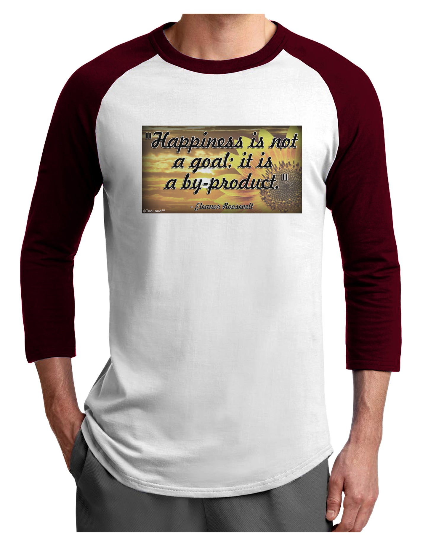 Happiness Is Not A Goal Adult Raglan Shirt by TooLoud-TooLoud-White-Cardinal-X-Small-Davson Sales