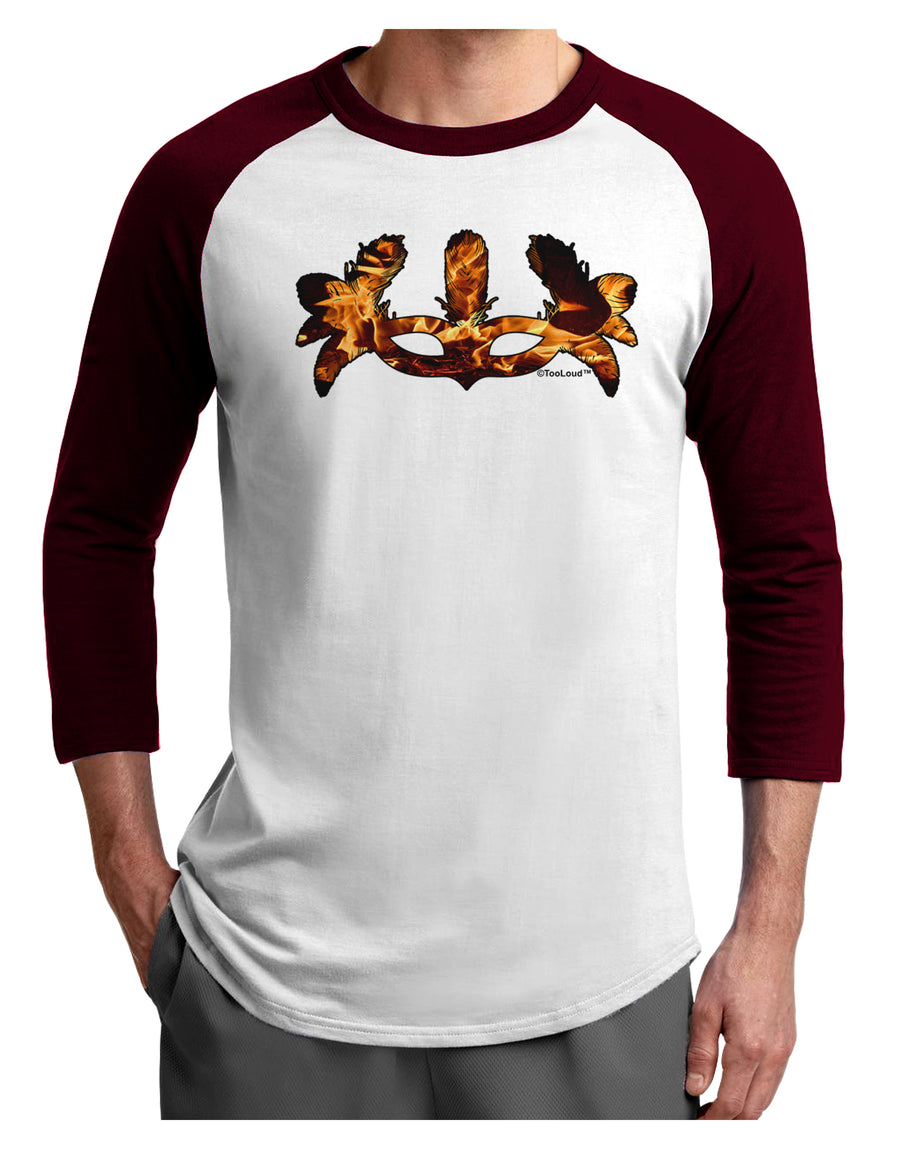 Fire Masquerade Mask Adult Raglan Shirt by TooLoud-TooLoud-White-Black-X-Small-Davson Sales