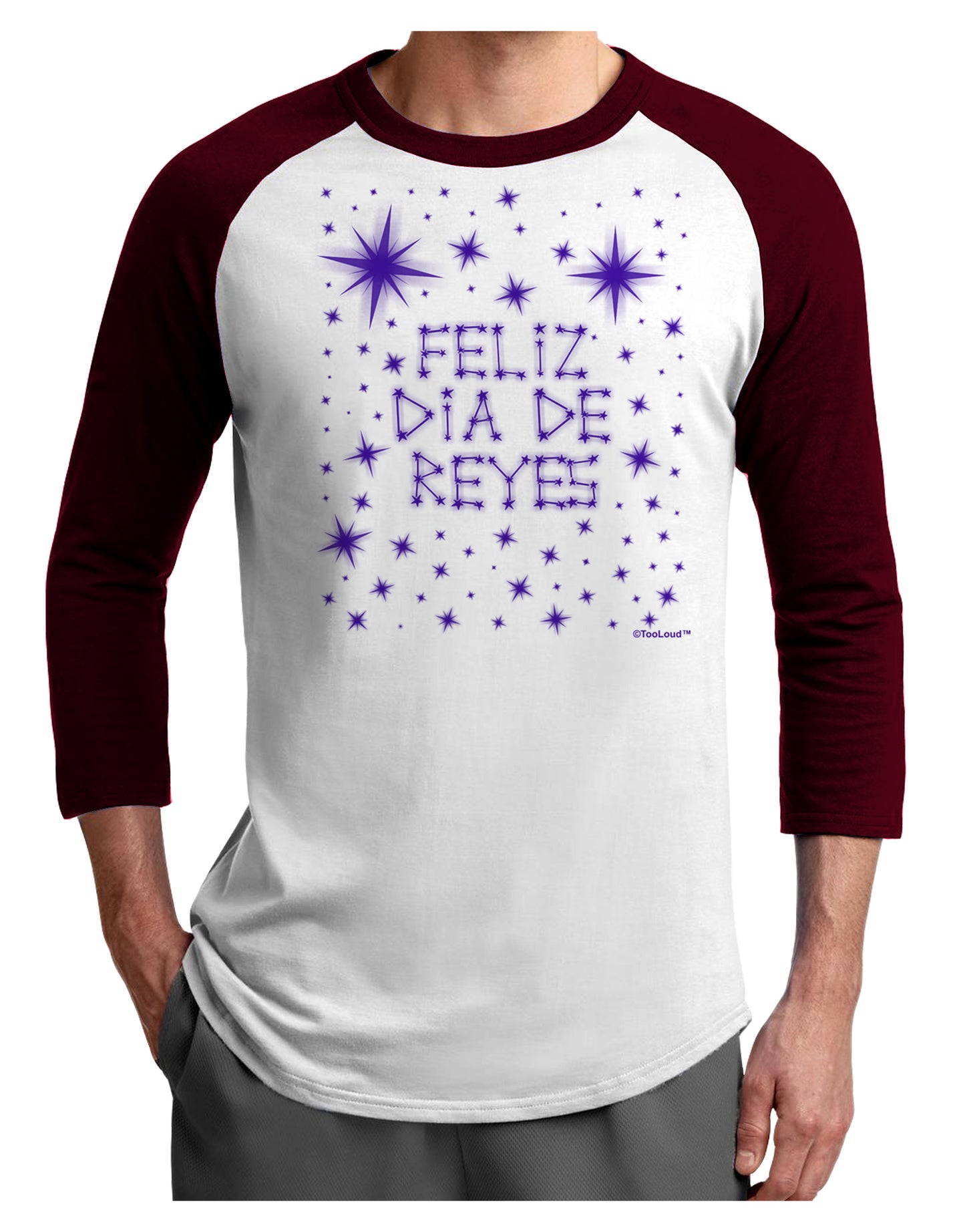 Feliz Dia de Reyes - Estrellas Brillantes Adult Raglan Shirt by TooLoud-Raglan Shirt-TooLoud-White-Cardinal-X-Small-Davson Sales