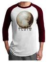 Planet Pluto Text Adult Raglan Shirt-Raglan Shirt-TooLoud-White-Cardinal-X-Small-Davson Sales