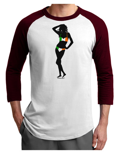 Irish Flag Bikini Shadow Adult Raglan Shirt by TooLoud-TooLoud-White-Cardinal-X-Small-Davson Sales