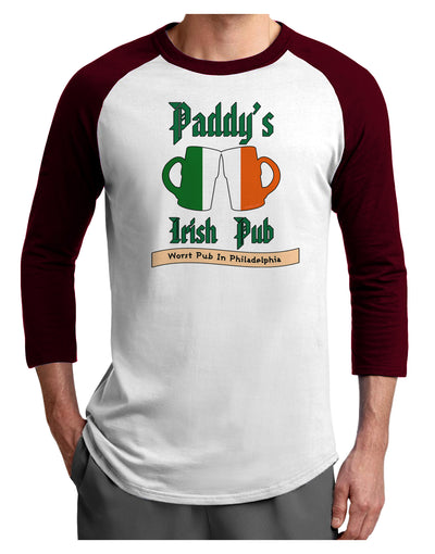 Paddy's Irish Pub Adult Raglan Shirt by TooLoud-Clothing-TooLoud-White-Cardinal-X-Small-Davson Sales