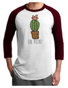 TooLoud On Point Cactus Adult Raglan Shirt-Mens-Tshirts-TooLoud-White-Cardinal-X-Small-Davson Sales