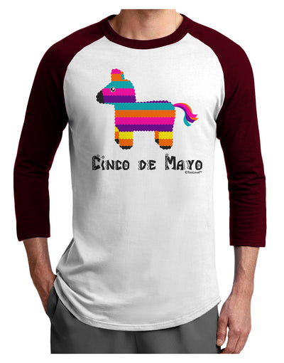 Colorful Pinata Design - Cinco de Mayo Adult Raglan Shirt by TooLoud-TooLoud-White-Cardinal-X-Small-Davson Sales