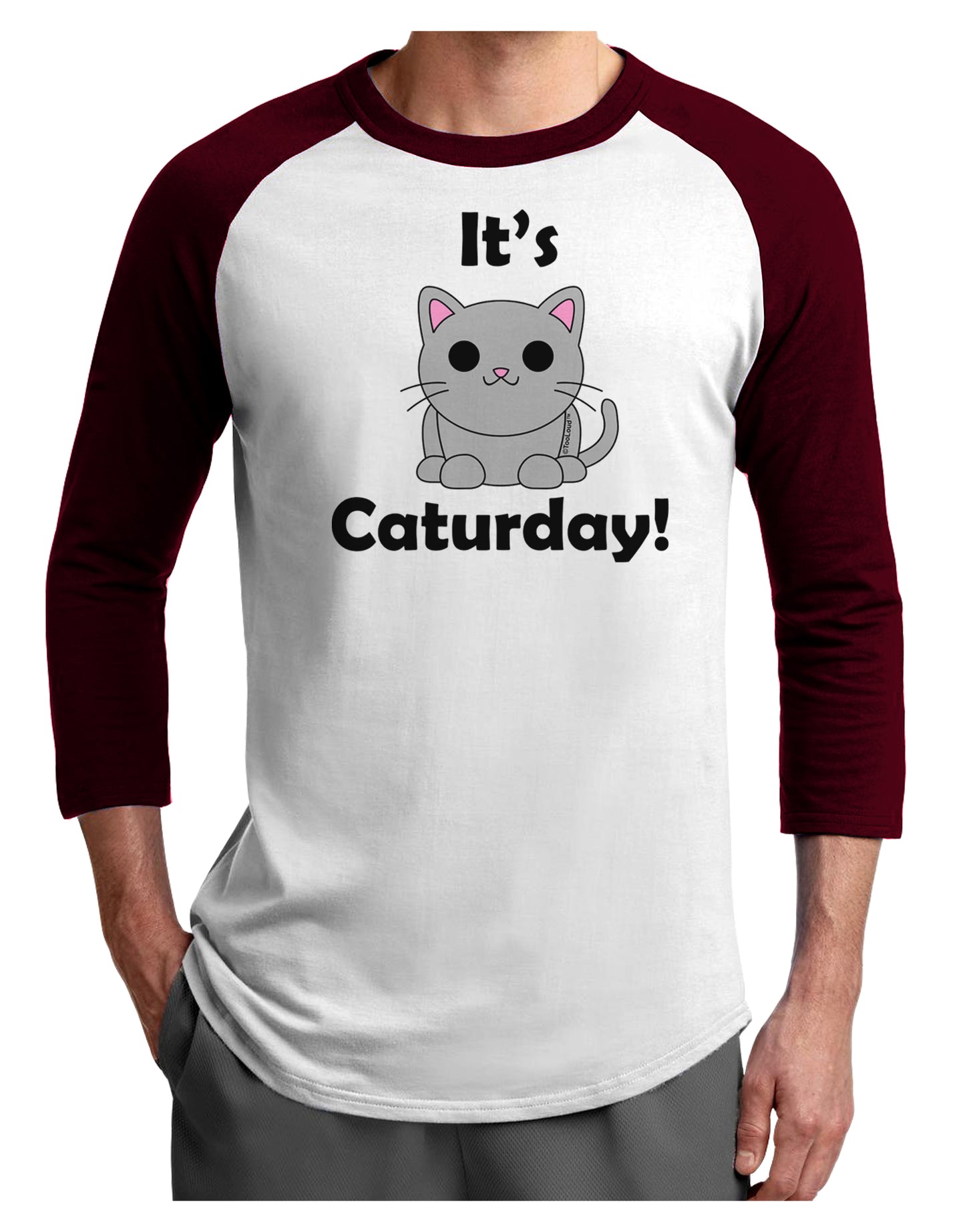 It's Caturday Cute Cat Design Adult Raglan Shirt by TooLoud-TooLoud-White-Cardinal-X-Small-Davson Sales