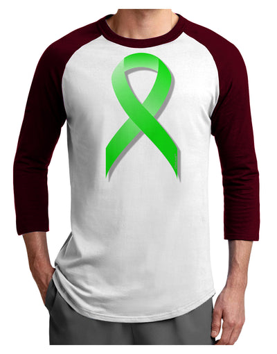 Lyme Disease Awareness Ribbon - Lime Green Adult Raglan Shirt-TooLoud-White-Cardinal-X-Small-Davson Sales