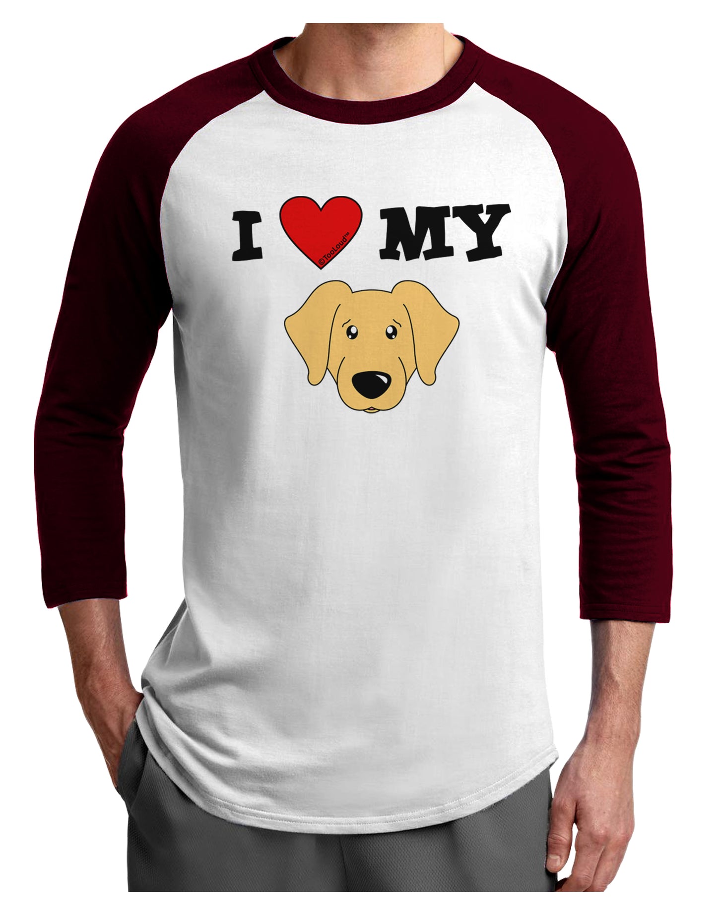 I Heart My - Cute Golden Retriever Dog Adult Raglan Shirt by TooLoud-TooLoud-White-Cardinal-X-Small-Davson Sales