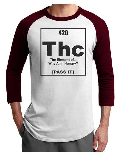 420 Element THC Funny Stoner Adult Raglan Shirt by TooLoud-TooLoud-White-Cardinal-X-Small-Davson Sales