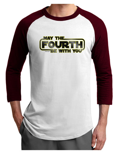 May The Fourth Be With You Adult Raglan Shirt-TooLoud-White-Cardinal-X-Small-Davson Sales