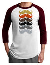 Natural Mustache Rainbow Adult Raglan Shirt-Raglan Shirt-TooLoud-White-Cardinal-X-Small-Davson Sales