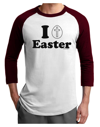 I Egg Cross Easter Design Adult Raglan Shirt by TooLoud-TooLoud-White-Cardinal-X-Small-Davson Sales