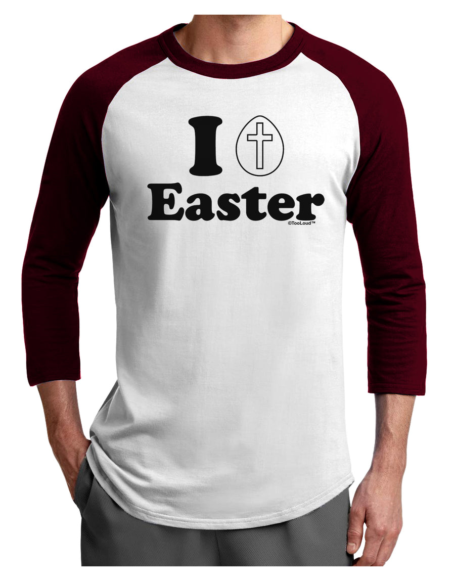 I Egg Cross Easter Design Adult Raglan Shirt by TooLoud-TooLoud-White-Black-X-Small-Davson Sales