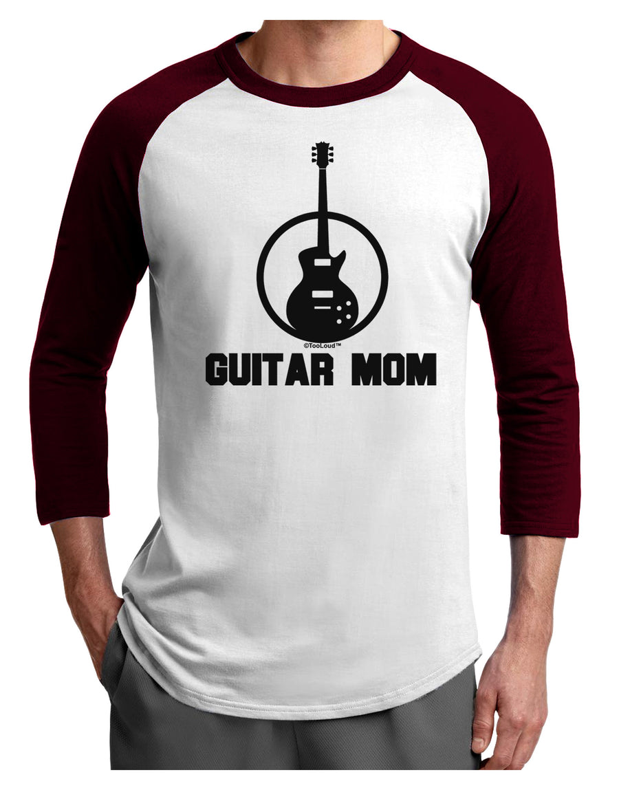 Guitar Mom - Mother's Day Design Adult Raglan Shirt-TooLoud-White-Black-X-Small-Davson Sales