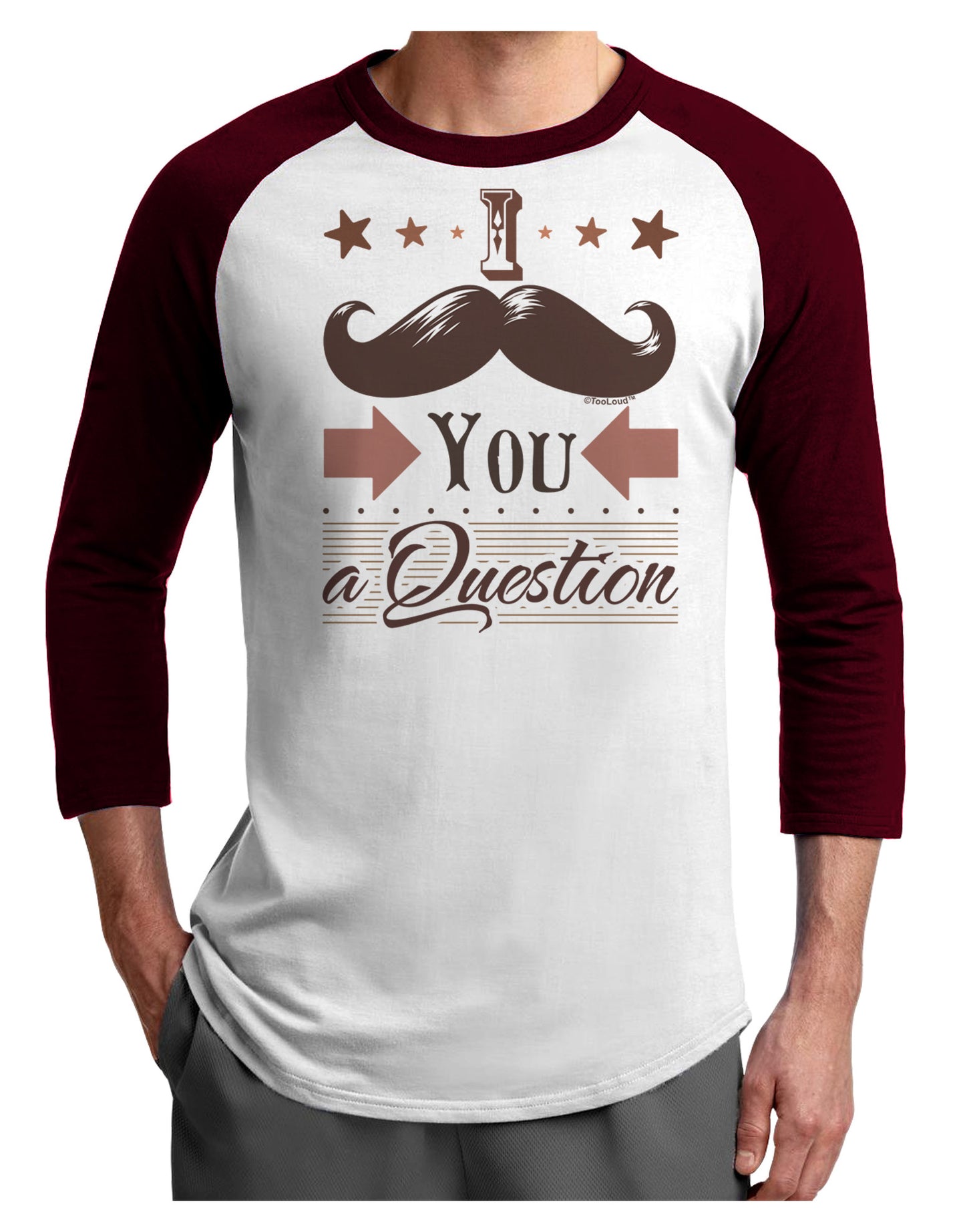 I Mustache You a Question Adult Raglan Shirt-Raglan Shirt-TooLoud-White-Cardinal-X-Small-Davson Sales