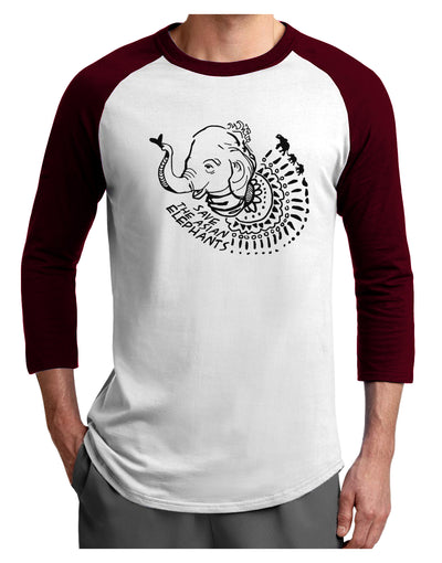 TooLoud Save the Asian Elephants Adult Raglan Shirt-Mens-Tshirts-TooLoud-White-Cardinal-X-Small-Davson Sales