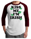 Kiss Me I'm Irish - Green Kisses Adult Raglan Shirt by TooLoud-Raglan Shirt-TooLoud-White-Cardinal-X-Small-Davson Sales