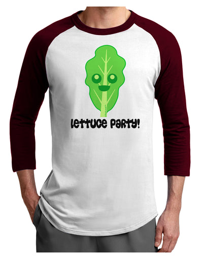 Cute Lettuce - Lettuce Party Adult Raglan Shirt by TooLoud-TooLoud-White-Cardinal-X-Small-Davson Sales