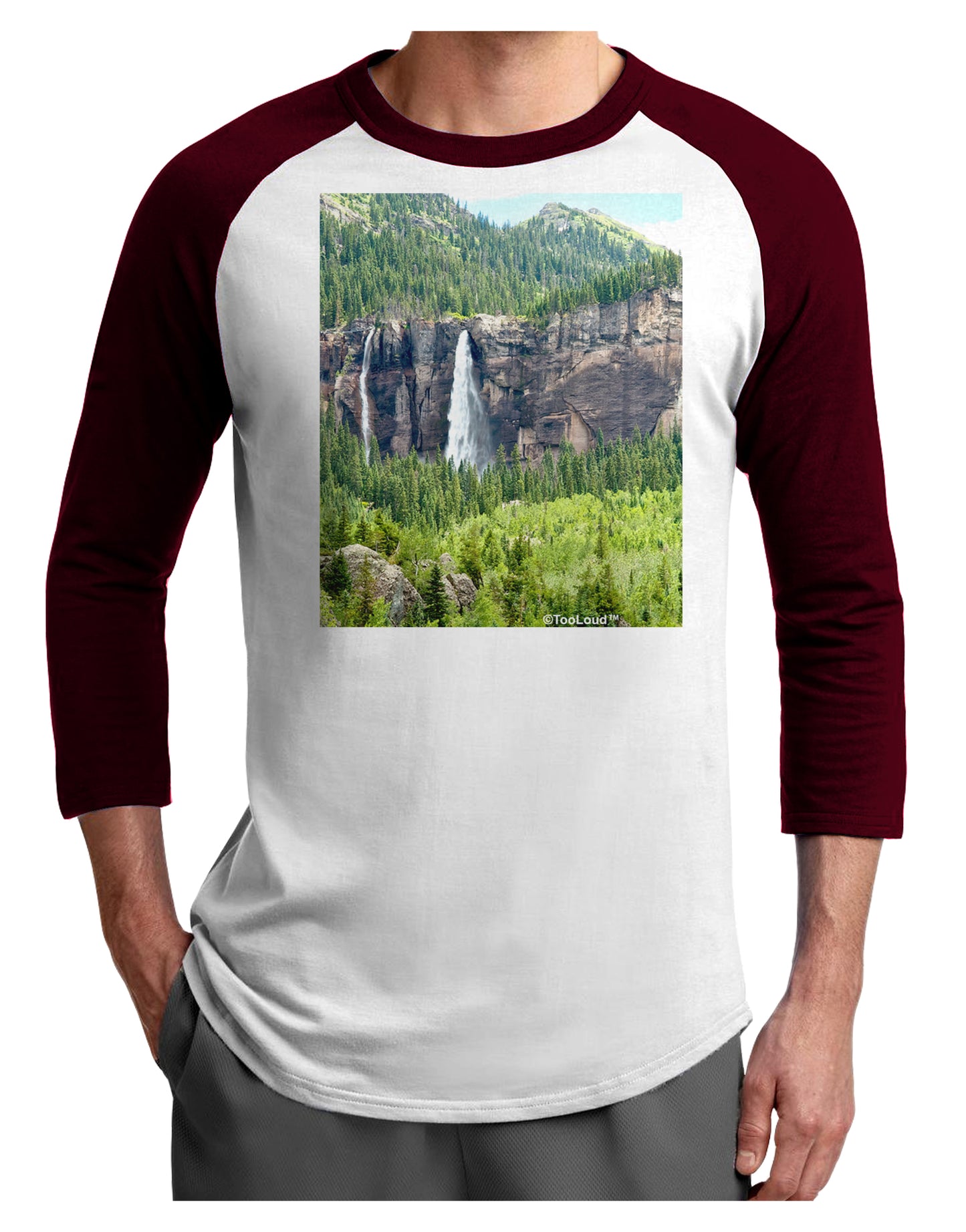 Beautiful Cliffs Nature Adult Raglan Shirt by-Raglan Shirt-TooLoud-White-Cardinal-X-Small-Davson Sales