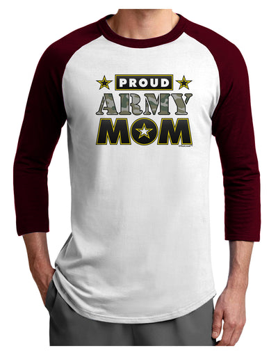 Proud Army Mom Adult Raglan Shirt-TooLoud-White-Cardinal-X-Small-Davson Sales